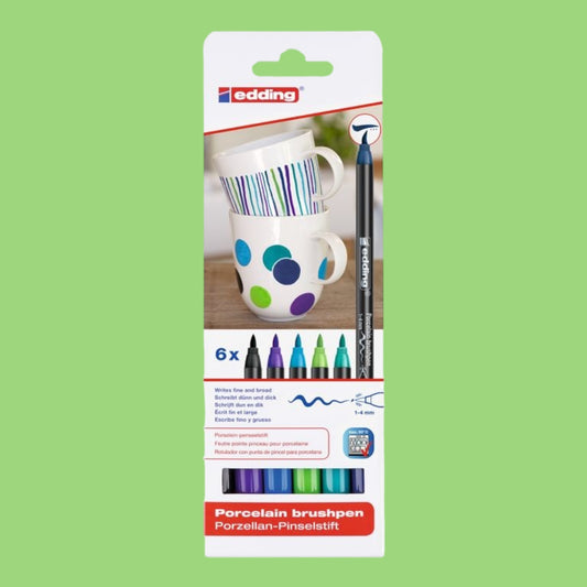 Edding Porcelain Brushpen pack of 6