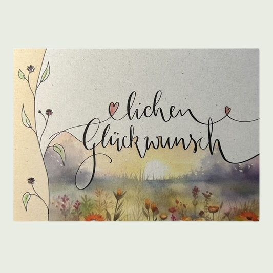 Postkarte „Herzlichen Glückwunsch“