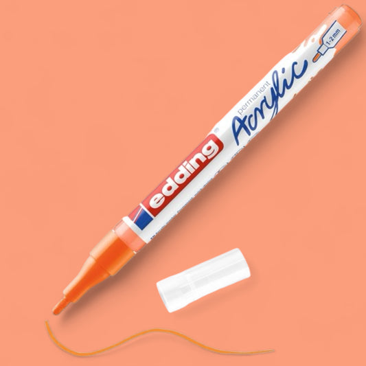 Edding 5300 acrylic marker neon orange 066, round tip 1-2 mm