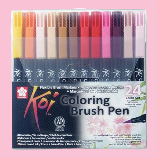 Koi Coloring Brush Pen Set | 24 colors