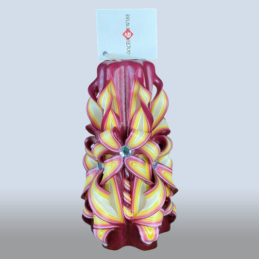 Geschnitzte Kerze Mittel - Saffron Flame