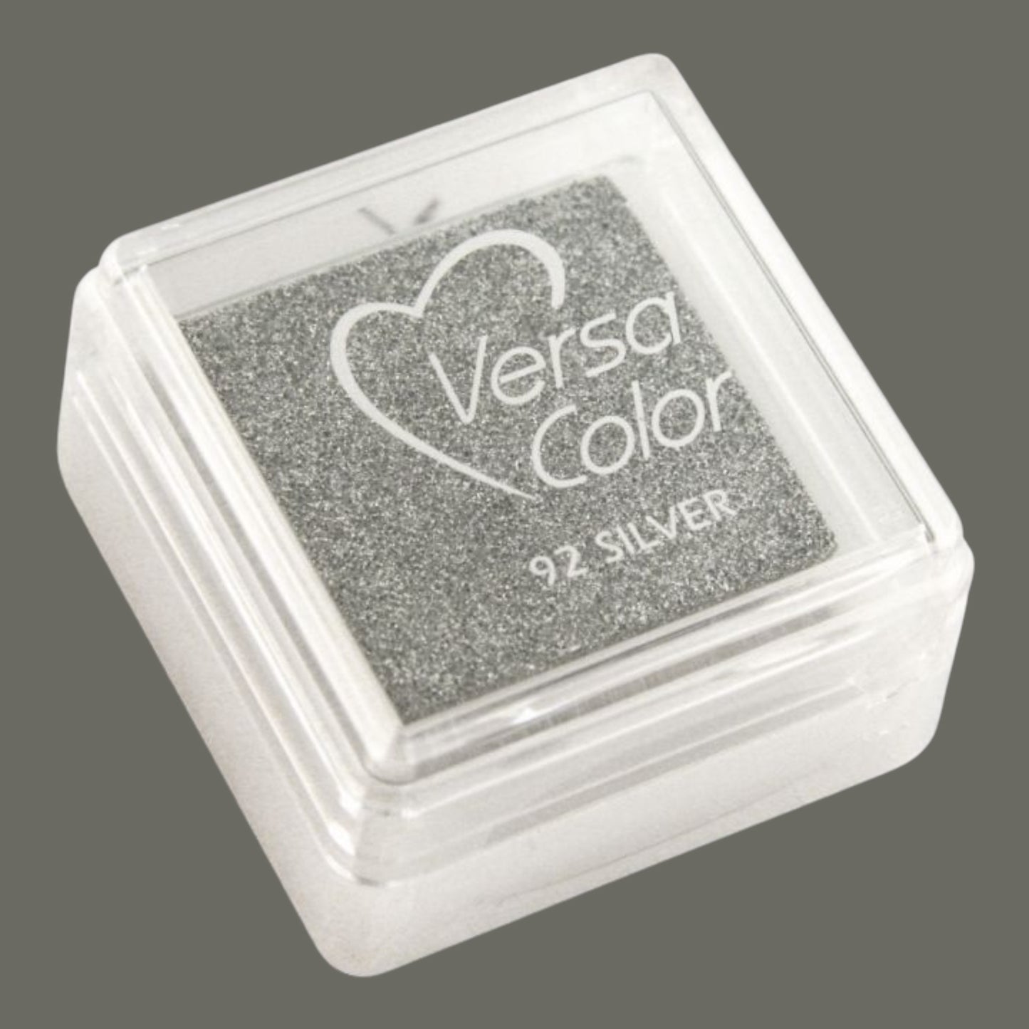 Rayher stamp pad Versacolor, 92 brilliant silver stamp area 2.5 x 2.5 cm