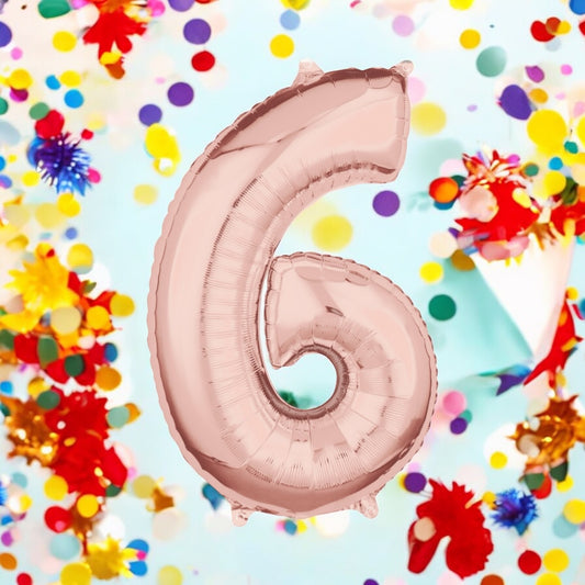 foil balloon "Rose Gold Number 6"