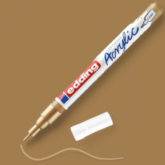 Edding 5300 acrylic marker
rich gold 924, round tip 1-2 mm
