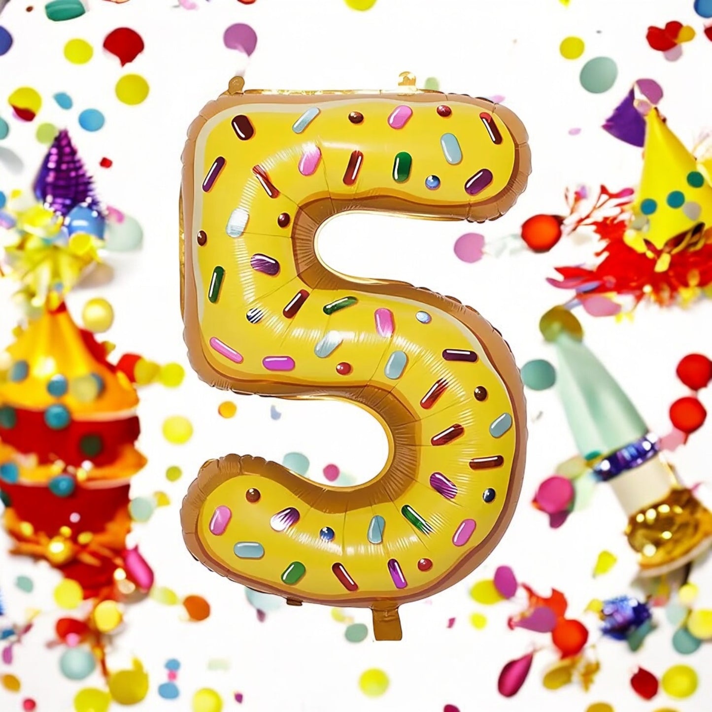 Foil Balloon "Number 5 - Festive Design" 34/86cm