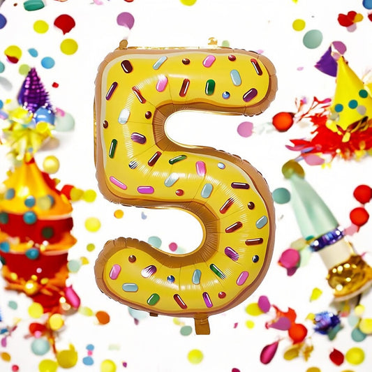 Foil Balloon "Number 5 - Festive Design" 34/86cm