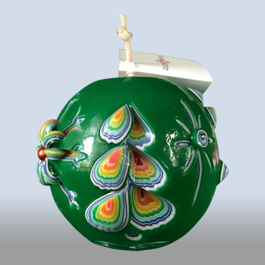 Geschnitzte Kerze Rund - Frosted Leaves