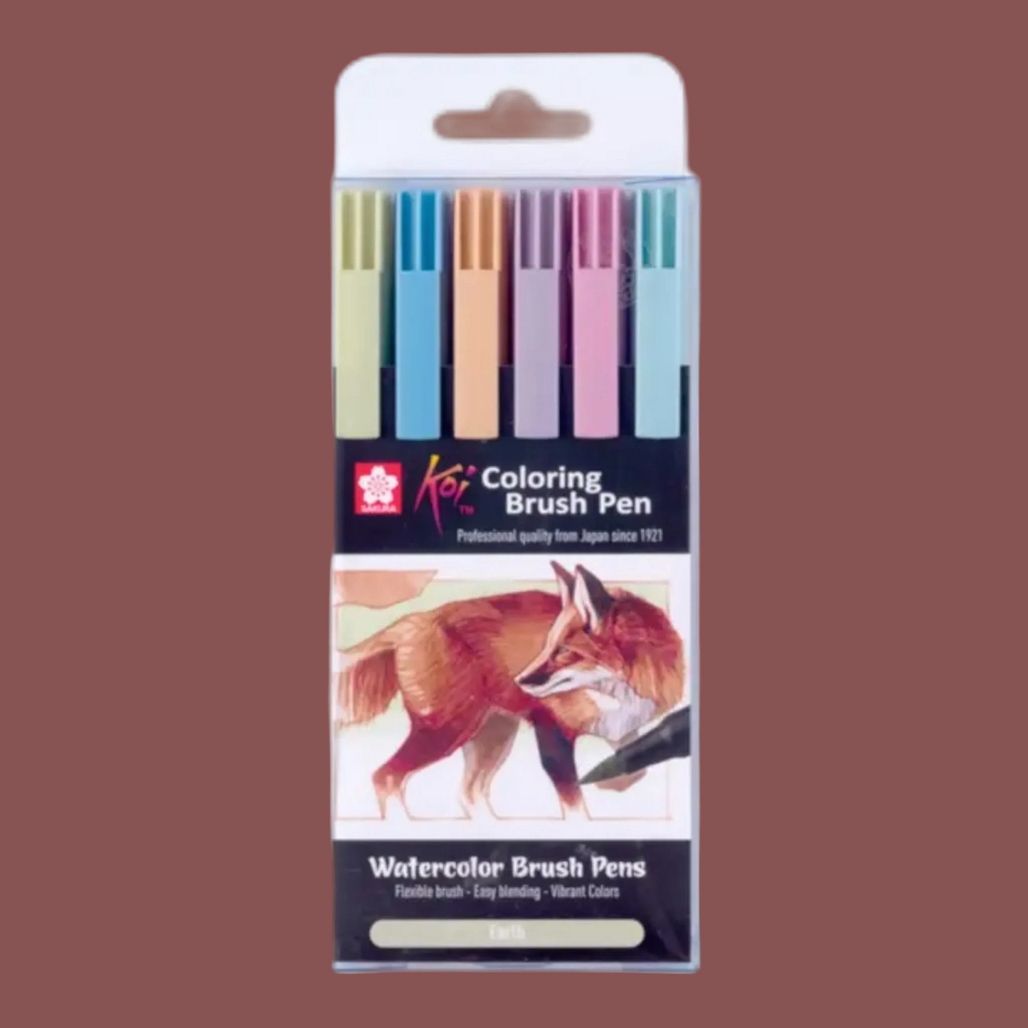 Koi Coloring Brush Pen Earth Set | 6 colors