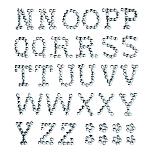Glorex. P&D Buchstabe 13mm N-Z crystal selbstklebend (je 2 Stck)