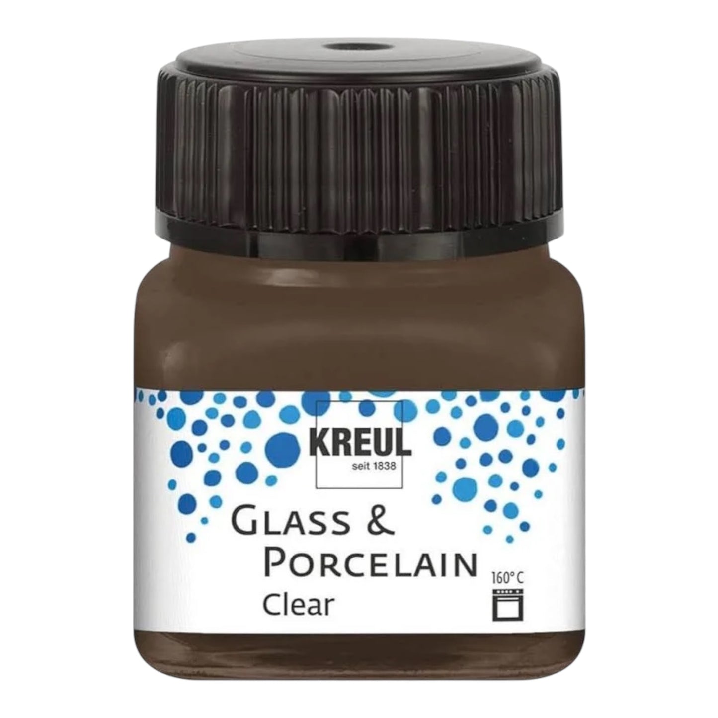 Kreul Glass & Porcelain Clear, Porzellan und Glasfarbe Transparent Espresso Braun 16298