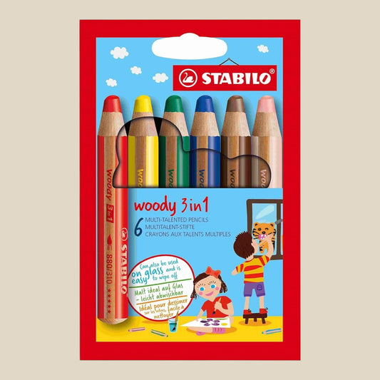 Stabilo Woody 3-in-1 Buntstifte – 6er Set