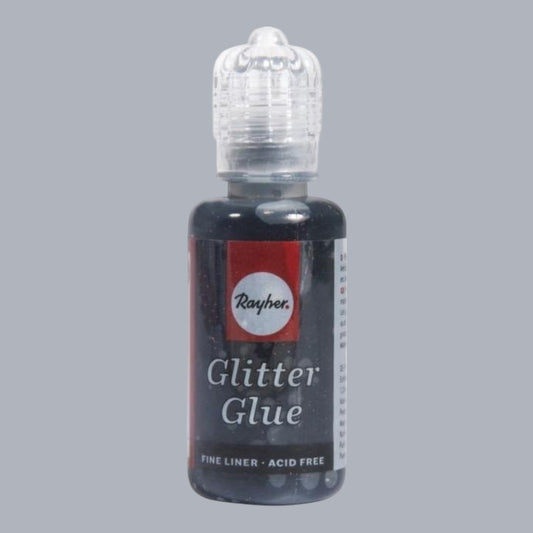 Rayher Glitter-Glue Metallic – 20 ml, Kohlschwarz