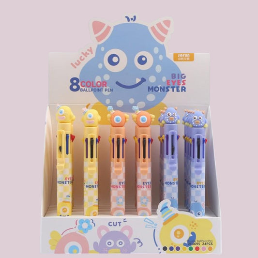 Druckkugelschreiber "Monster" 8in1, 8-Farben