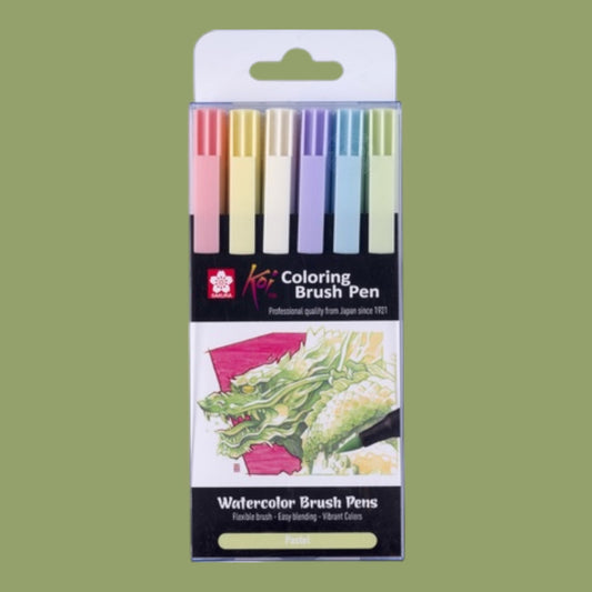 Koi Coloring Brush Pen Pastel Set | 6 colors