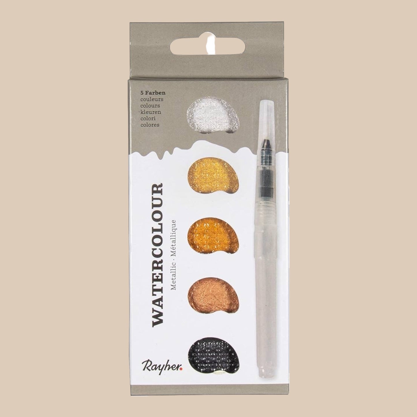 Rayher watercolor set of 5 metallic