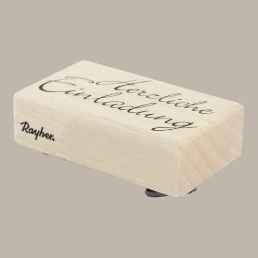 Rayher Holzstempel Herzliche Einladung 4x7cm