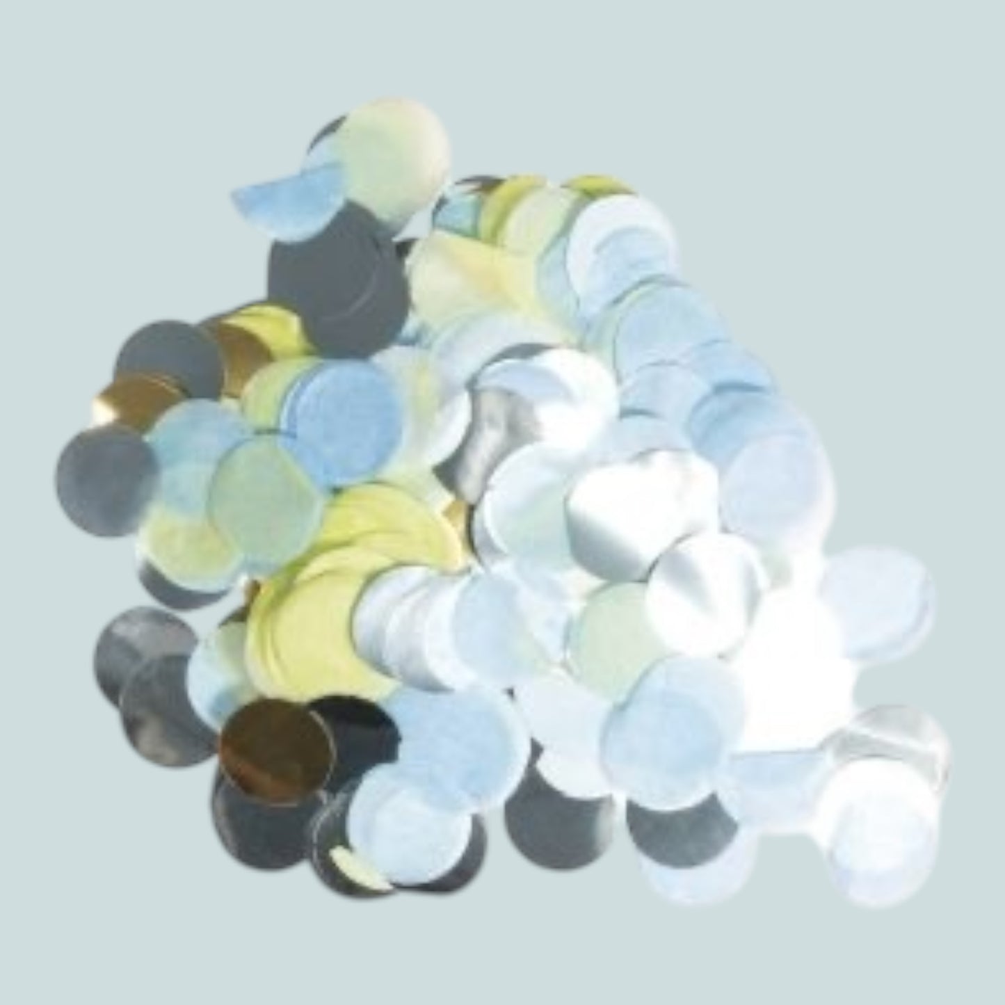 Rayher confetti, 2cm ø gold, blue, green, 30g