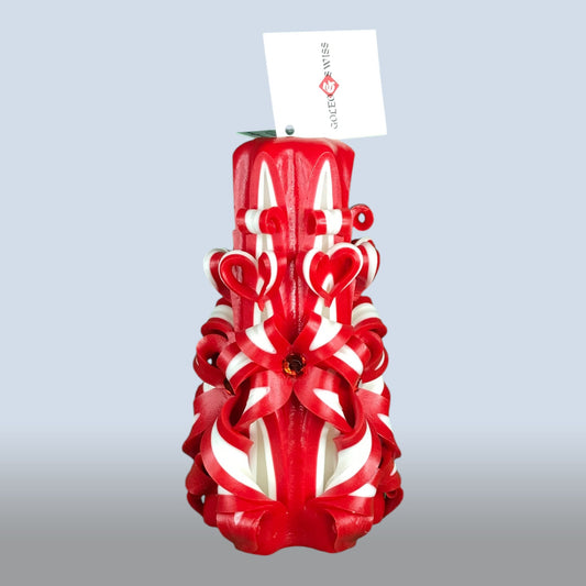 Geschnitzte Kerze Mittel - Ruby Frost