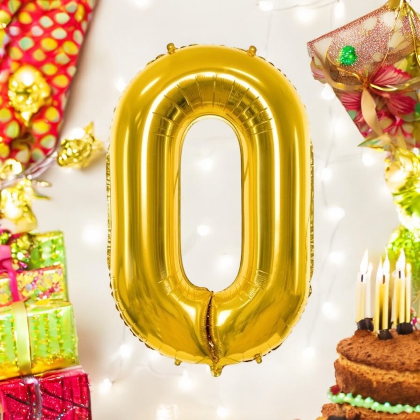 foil balloon "Golden Number 0"