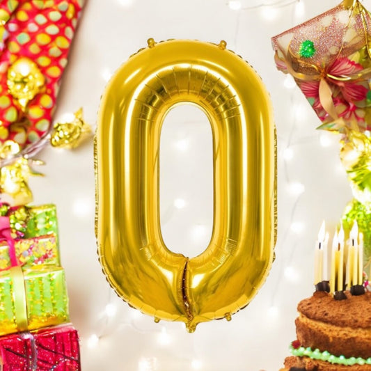 foil balloon "Golden Number 0"