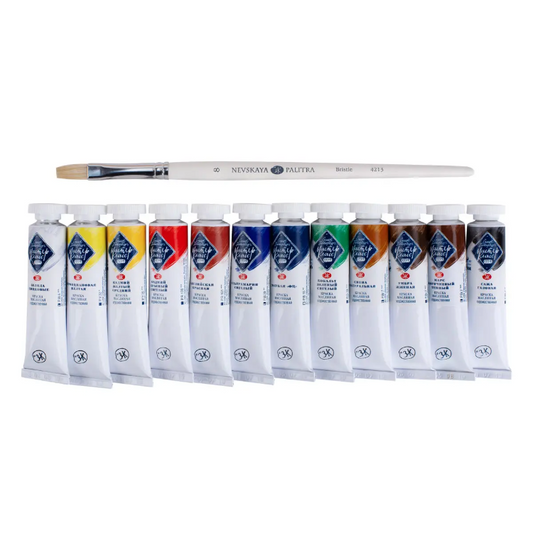 Nevskaya Palitra Master Class Oil Paints 12er -18 Ml Brush