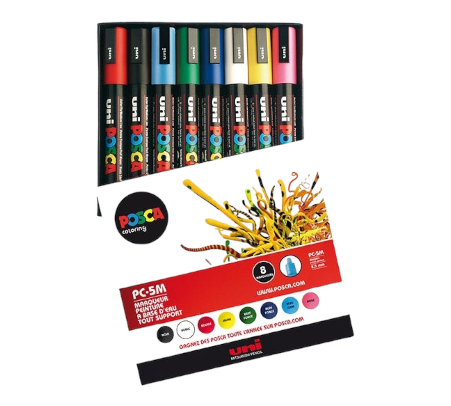Uni Posca Acrylic Marker PC-5M - 8 Markers 1.8- 2.5 mm