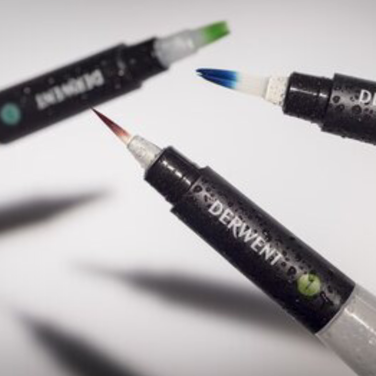 Derwent Waterbrush Multi Pack Set with 3 brushes