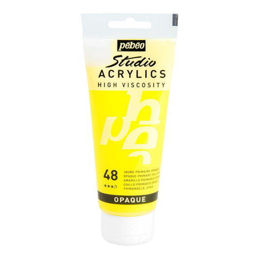 Pébéo Studio Acrylics Acrylic Paint Opaque Primary Yellow 48