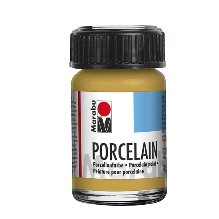 Marabu Deckende Porzellan- und Glasfarbe, Metallic-Gold 784 , 15 ml