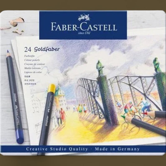Faber Castell Goldfaber colored pencils 24-pack metal case