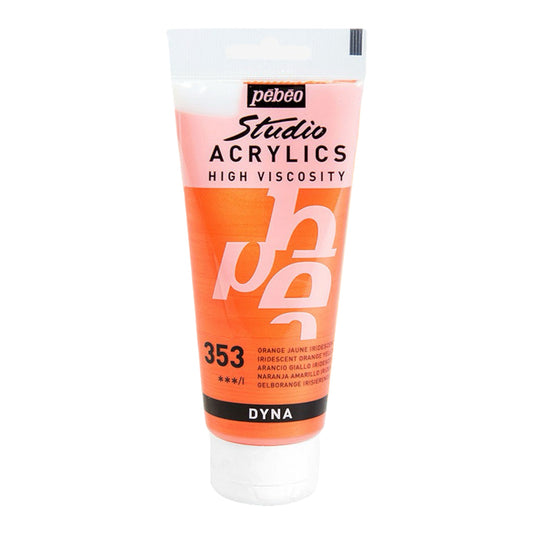 Pébéo Studio Acrylics Acrylic Paint Orange Yellow Iridescent 353