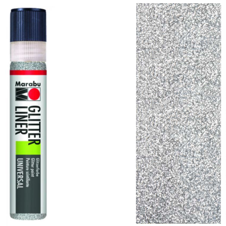 Marabu Glitter Liner Silber 582, 25ml