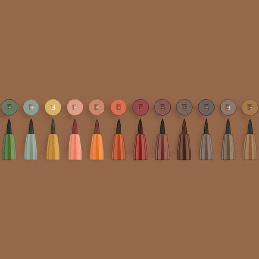 Faber Castell Pitt Artist Pen Brush Tuschestifte, 12er Etui, Erdfarben