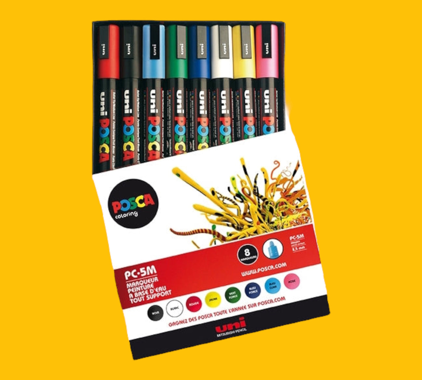 Uni Posca Acrylic Marker PC-5M - 8 Markers 1.8- 2.5 mm