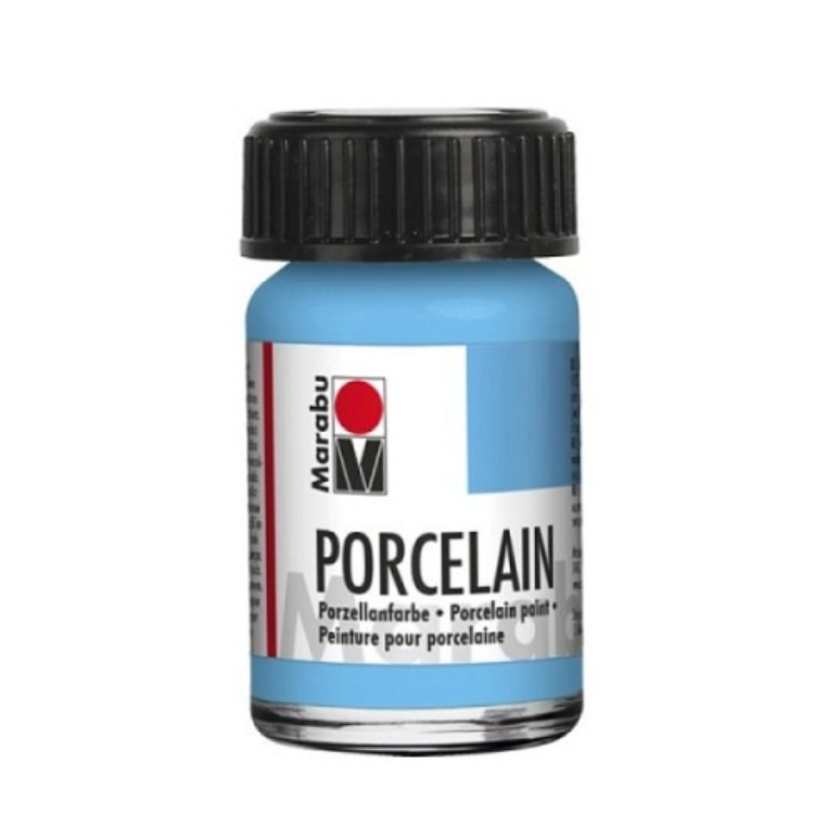 Marabu Deckende Porzellan- und Glasfarbe, Hellblau 090 ,15 ml