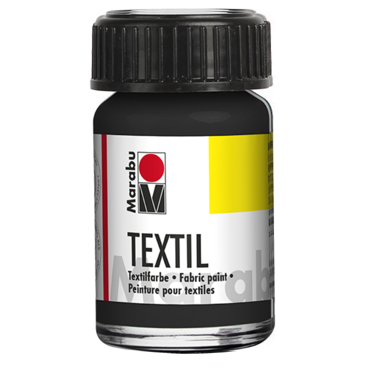 Marabu Textil, Stofffarbe Schwarz 073, 15 ml