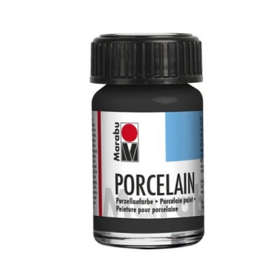 Marabu Deckende Porzellan Farbe , Schwarz 073 , 15 ml