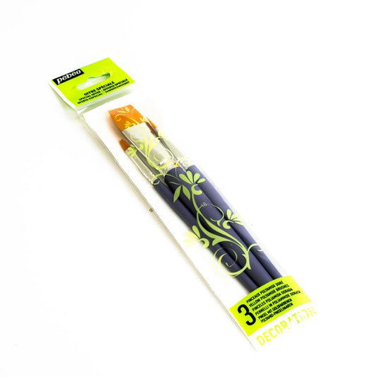 Set mit 3 Pinseln Goldfarbener Polyamidfaser flache Nr 4, 10, 18