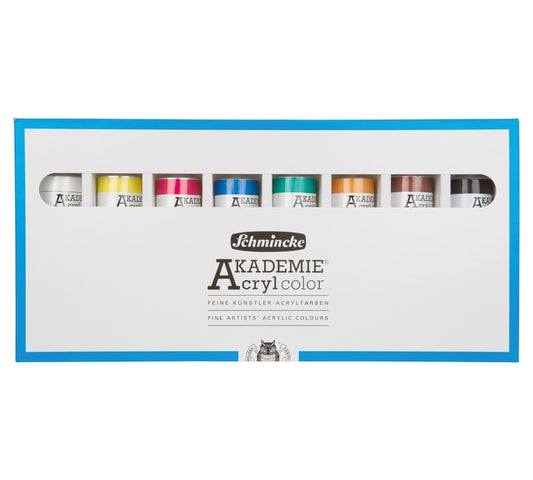 Schmincke AKADEMIE Acryl Karton-Malset – 8 Farben à 20 ml