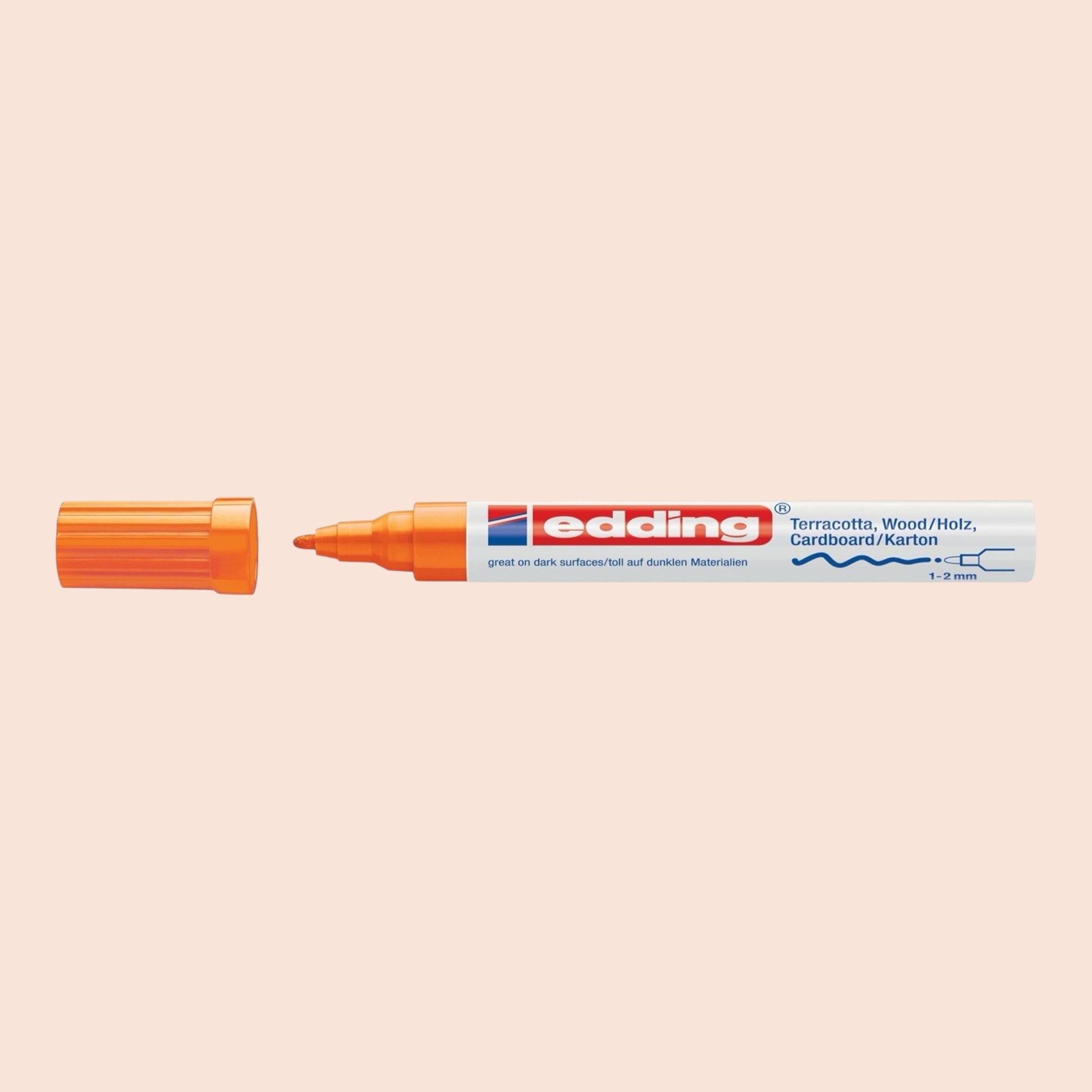 Edding 4040 Permanent Matt Paint Marker Orange, Round Tip 1–2 mm