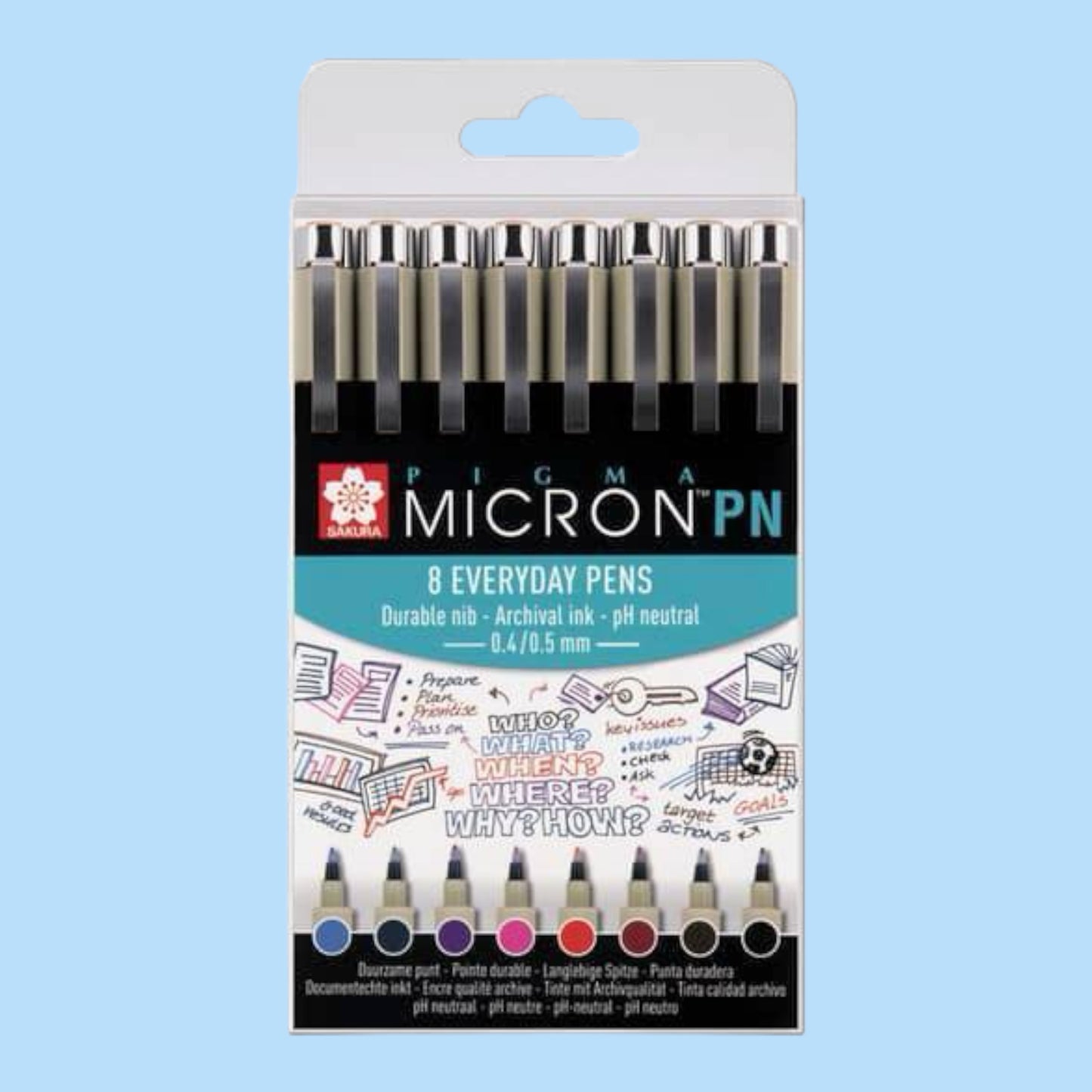 Sakura Pigma Micron Pn Everyday Pen 8er Set Farbig