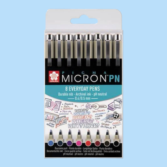 Sakura Pigma Micron Pn Everyday Pen Set of 8 Colored