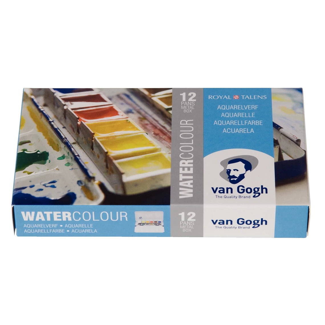 Van Gogh Aquarell-Set im Metallkasten mit 12 Farben 1/2 Näpfchen