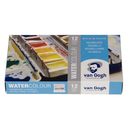 Van Gogh watercolor set in a metal box with 12 colors 1/2 pans