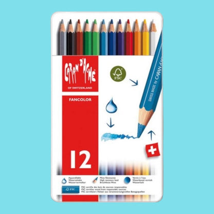 Caran d'Ache Fancolor watercolor pencils 12pcs