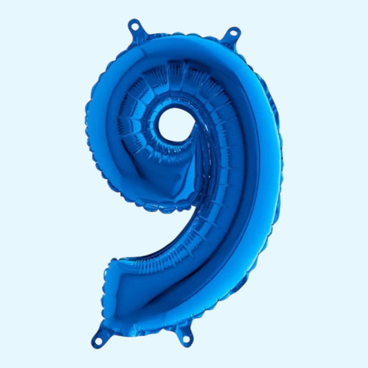 Folienballon Zahl „9“ – Royalblau, 86 cm