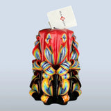 Geschnitzte Kerze Mittel - Rainbow Flame