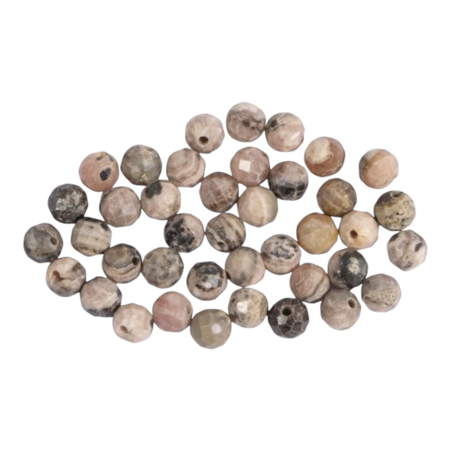 Rayher Halbedelsteinperlen Rhodonit – facettier , 4 mm, 40 St.