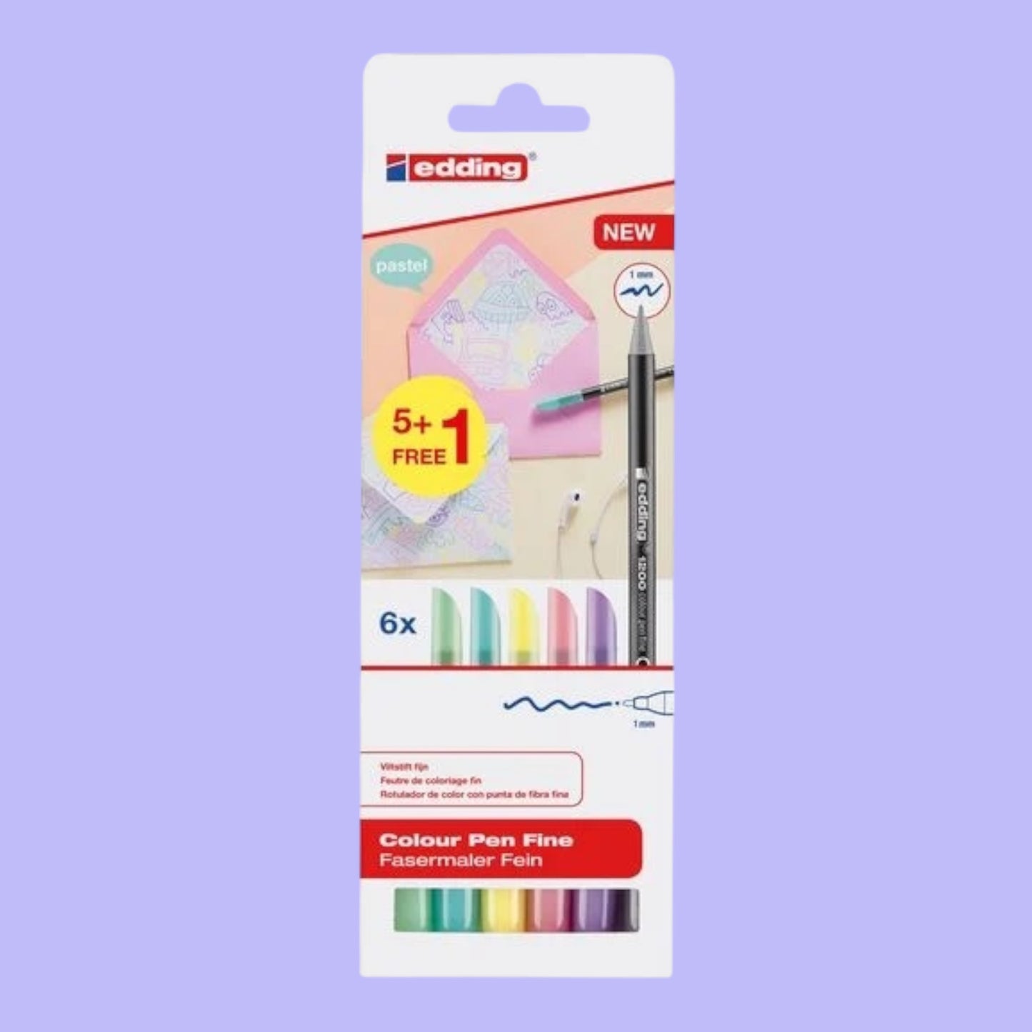 Edding fiber pen Fein 1200 Color Pen set of 6