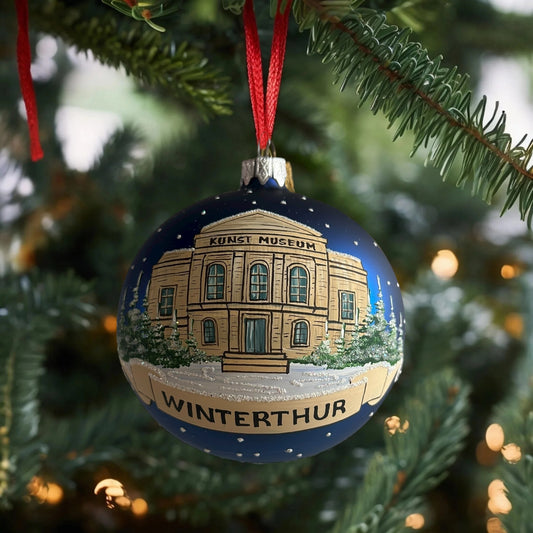 Weihnachtskugeln Winterthur Kunst Museum Dunkelblau